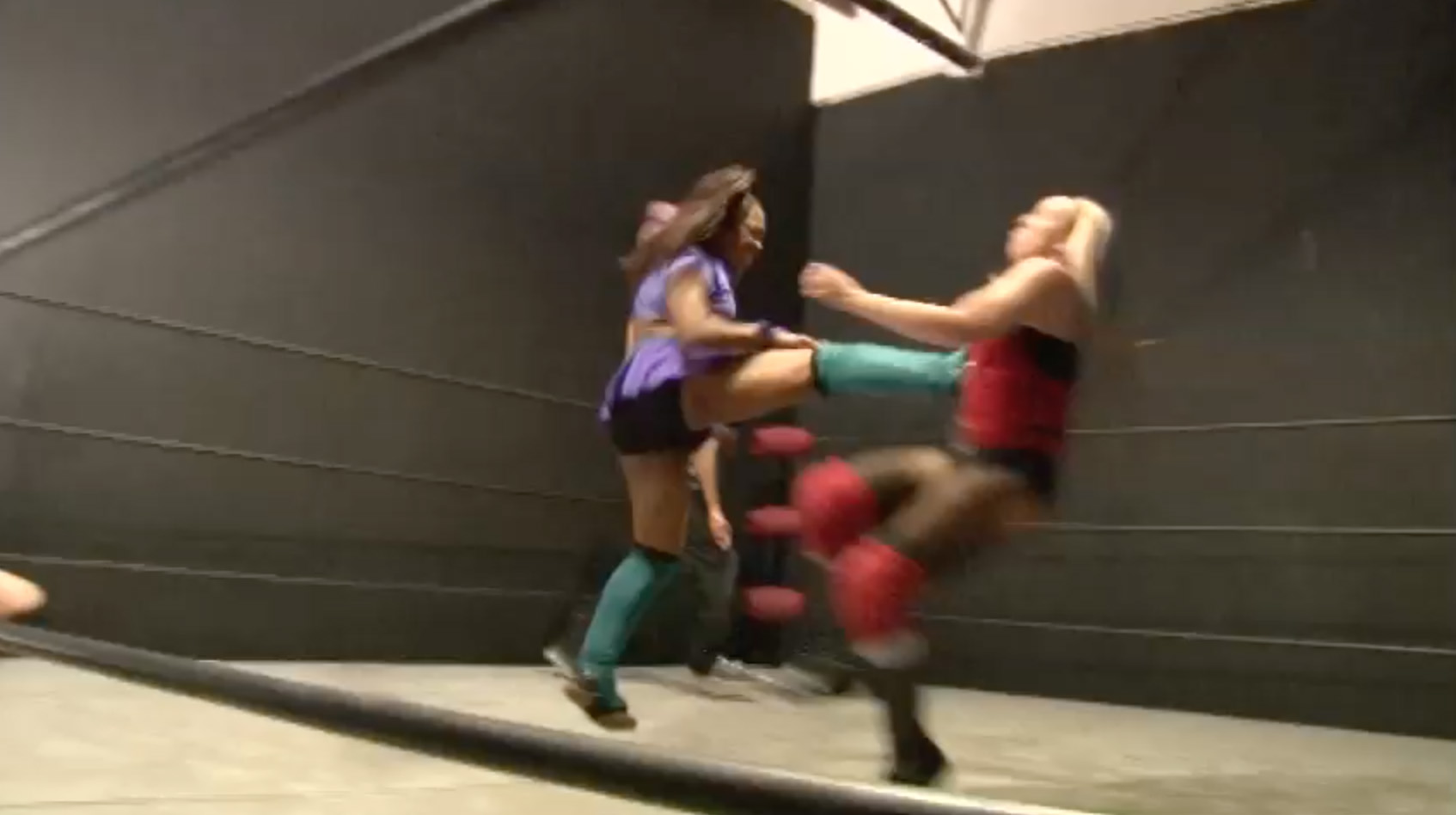 Samantha Heights & Amazing Maria vs. Raegan Fire & Aja Perera