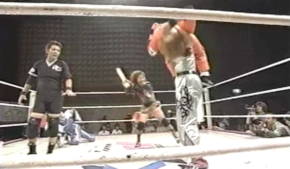 Sachie Abe and KAZUKI vs. Yuya Muto and Ninja Ranmaru