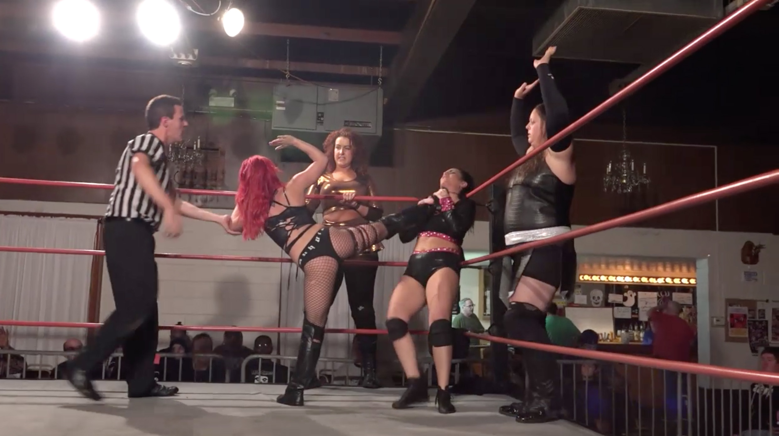 C-Bunny, Antoinette Marie & Sierra vs. Sunsette Riviera, Stacy Shadows & Hellen Vale