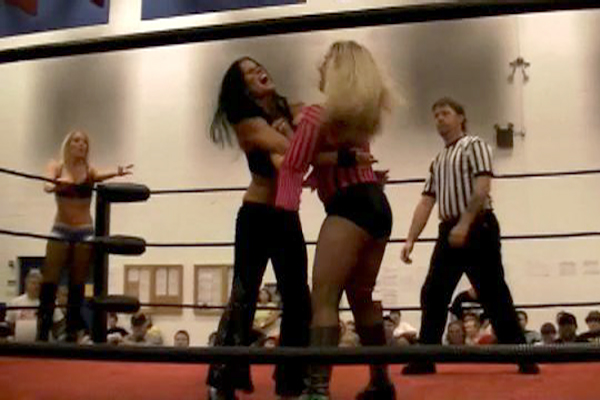 Persephone & Kristin Flake vs. Amber O'Neal & Sassy Stephie 